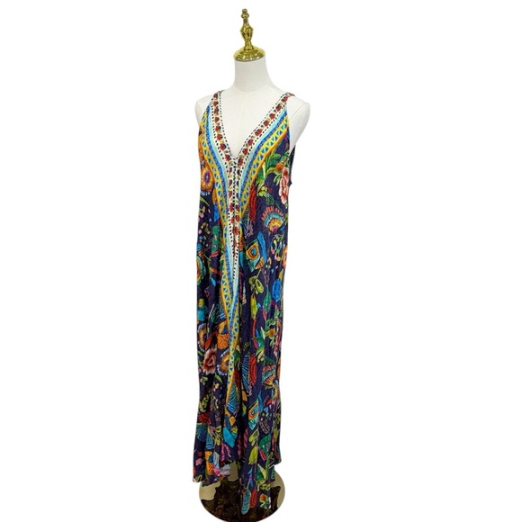 Johnny Was Women’s XL Eva Farout Scarf Sleeveless Floral Boho Maxi Dress NWT - Picture 12 of 12